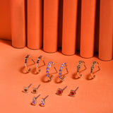 Accessorize London Women's Amber Pack of 6 Stud & Huggie Pack