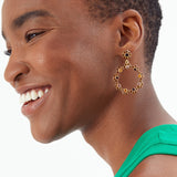Accessorize London Women's bronze Amber Flower Crystal Doorknocker Earrings