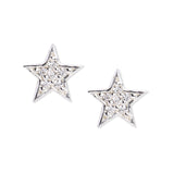 925 Pure Sterling Silver Sparkle Star Studs Earrings For Women