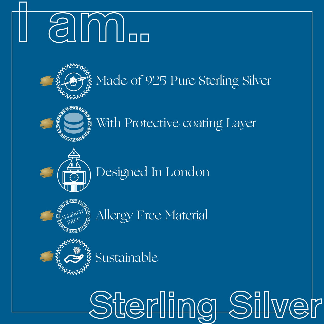 925 Pure Sterling Silver Wide Plain Hoops Earring For Women