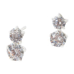 925 Pure Sterling Silver Layer Sparkle Studs Earring For Women