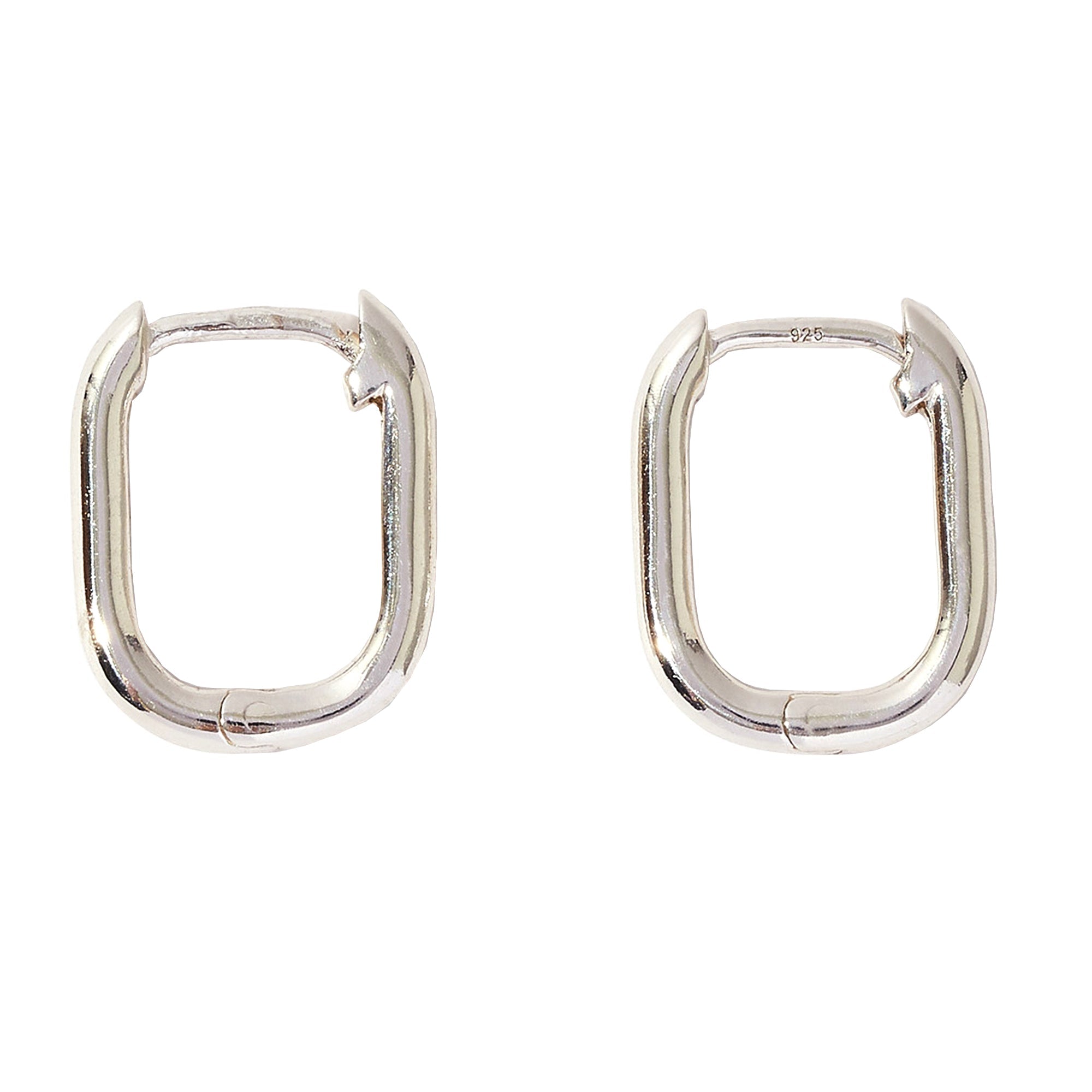 925 Pure Sterling Silver Rectangular Earrings Hoops For Women