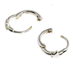 925 Pure Sterling Silver Chunky Huggie Hoopsb Earrings For Women