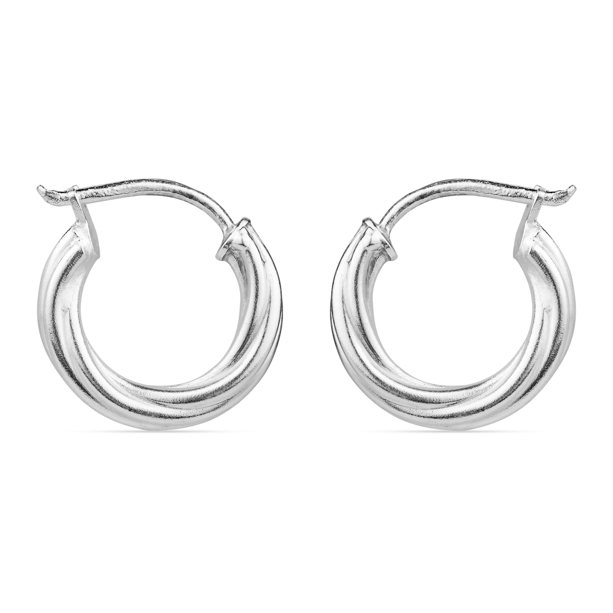 925 Pure Sterling Silver Twisted Hoops Earrings For Women