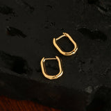 Real Gold Plated Rectangular Hoop Earring For Women By Accessorize London