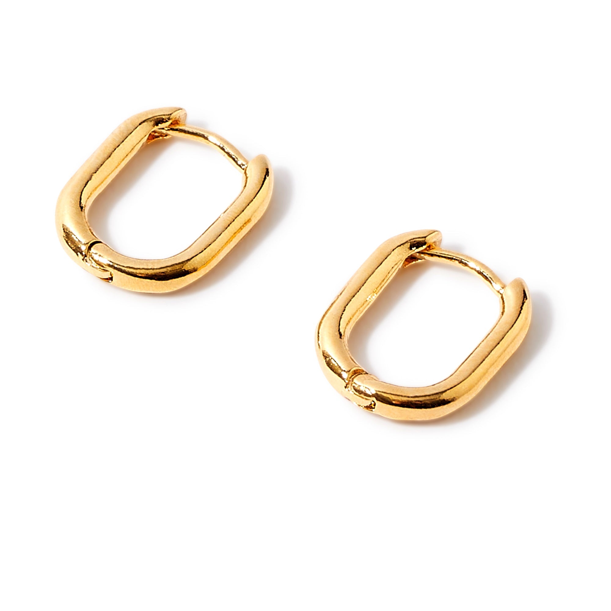 Real Gold Plated Rectangular Hoop Earring For Women By Accessorize London