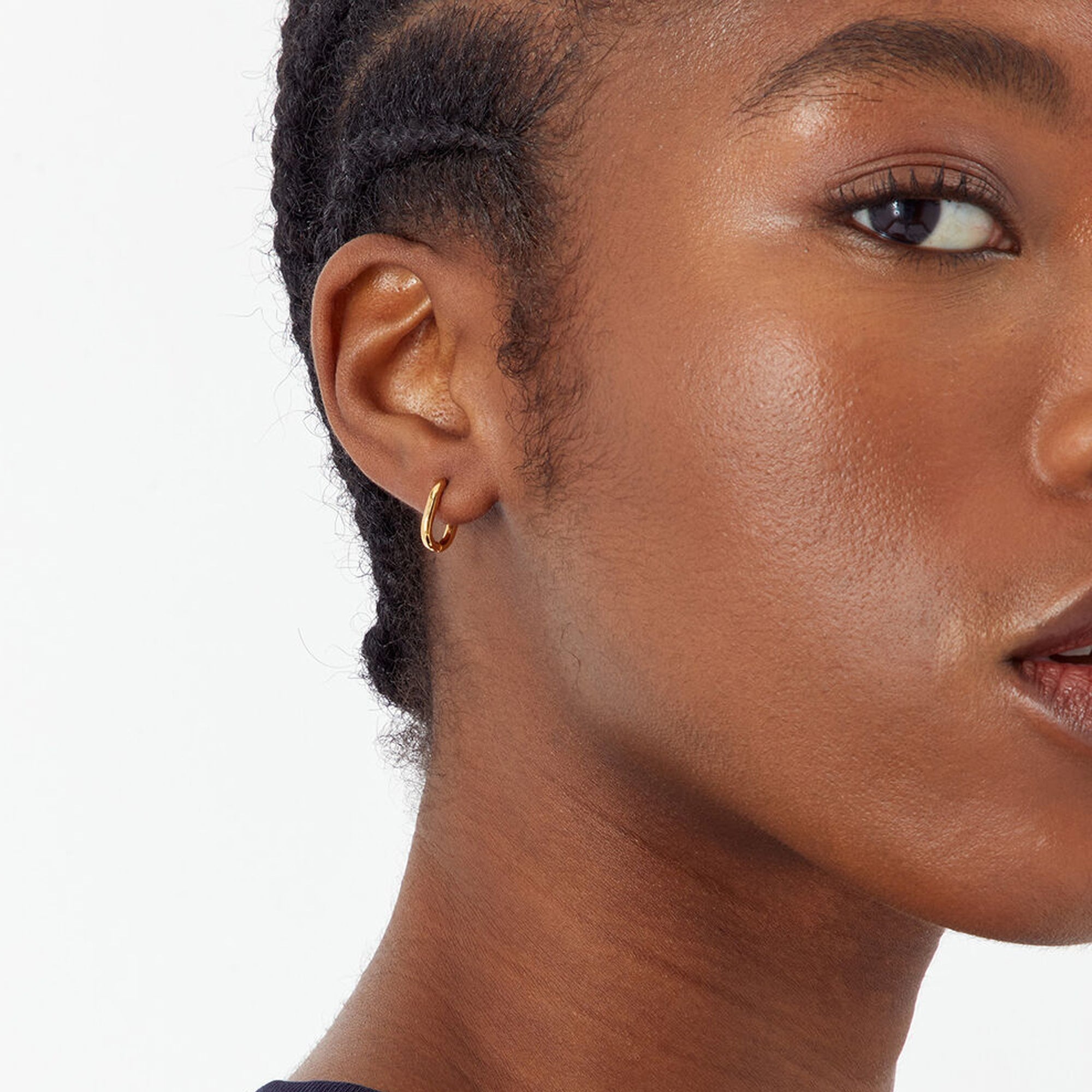 Pieces trio strand rectangle hoop earrings in gold | ASOS