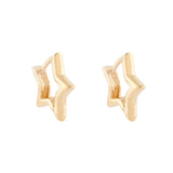Real Gold Plated Star Shape Hoops Earring For Women By Accessorize London