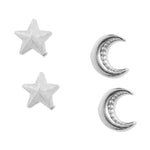 Platinum Plated 3 Pack Celestial Stud And Hoop Earring For Women By Accessorize London