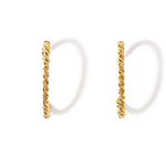 Real Gold Plated Fancy Textured Hoops Earring For Women By Accessorize London