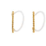 Real Gold Plated Fancy Textured Hoops Earring For Women By Accessorize London