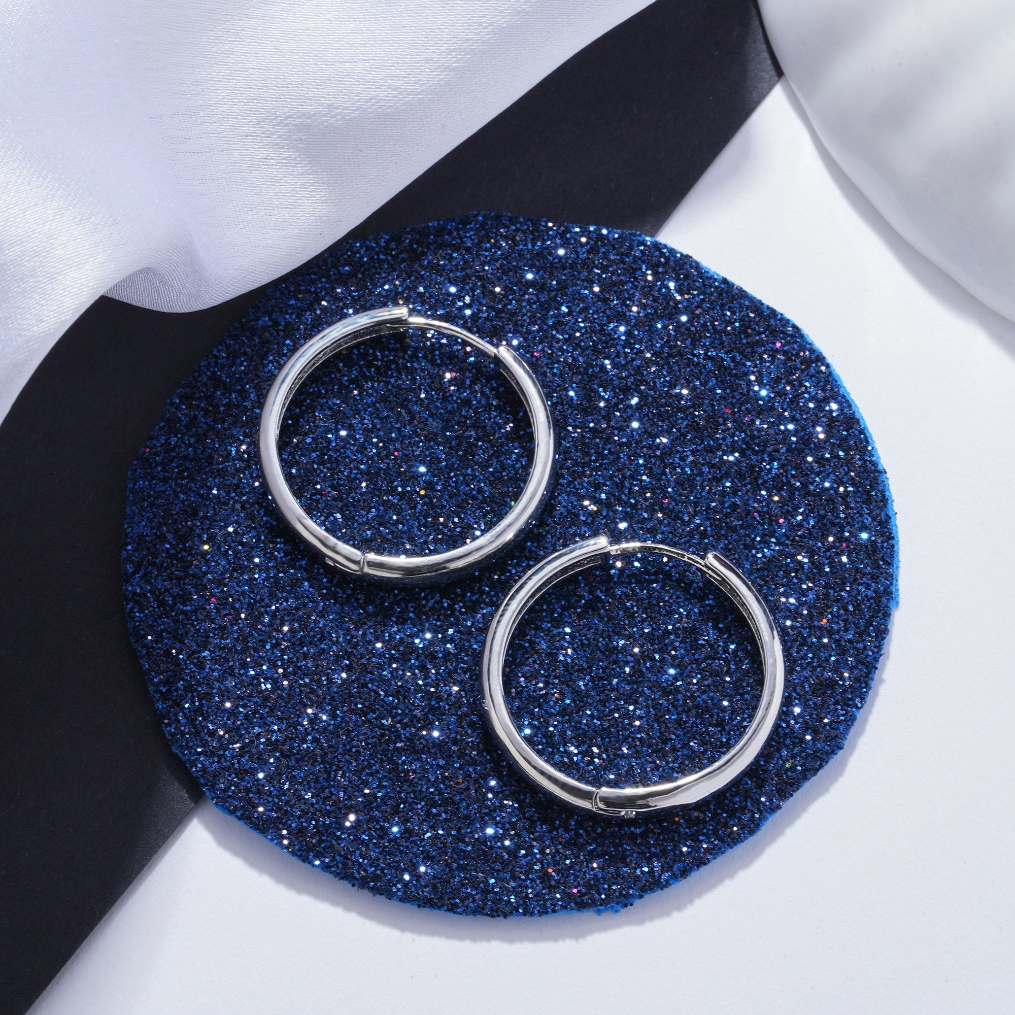 Accessorize London Real Platinum- Plated Silver Z Chunky Hoops