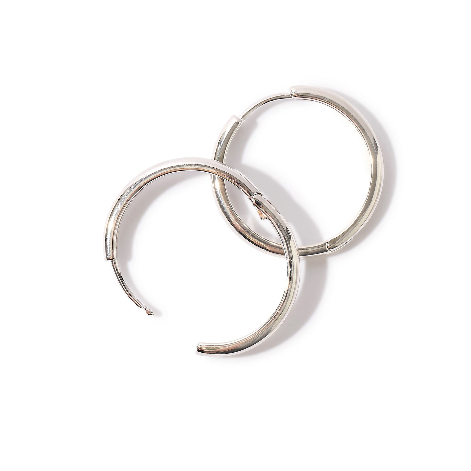 Accessorize London Real Platinum- Plated Silver Z Chunky Hoops