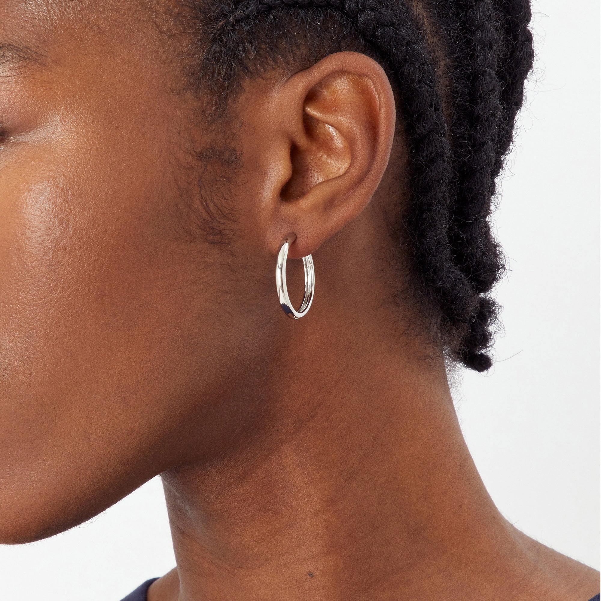 Accessorize London Real Platinum- Plated Silver Z Chunky Hoops
