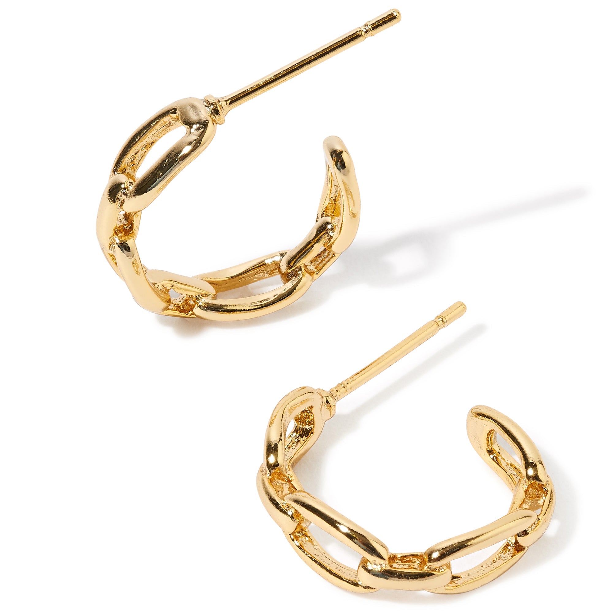 Real Gold Plated Chain Hoops Earring For Women By Accessorize London