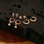 Real Gold Plated 4 Pack Pearl Stud And Hoop Earring For Women By Accessorize London
