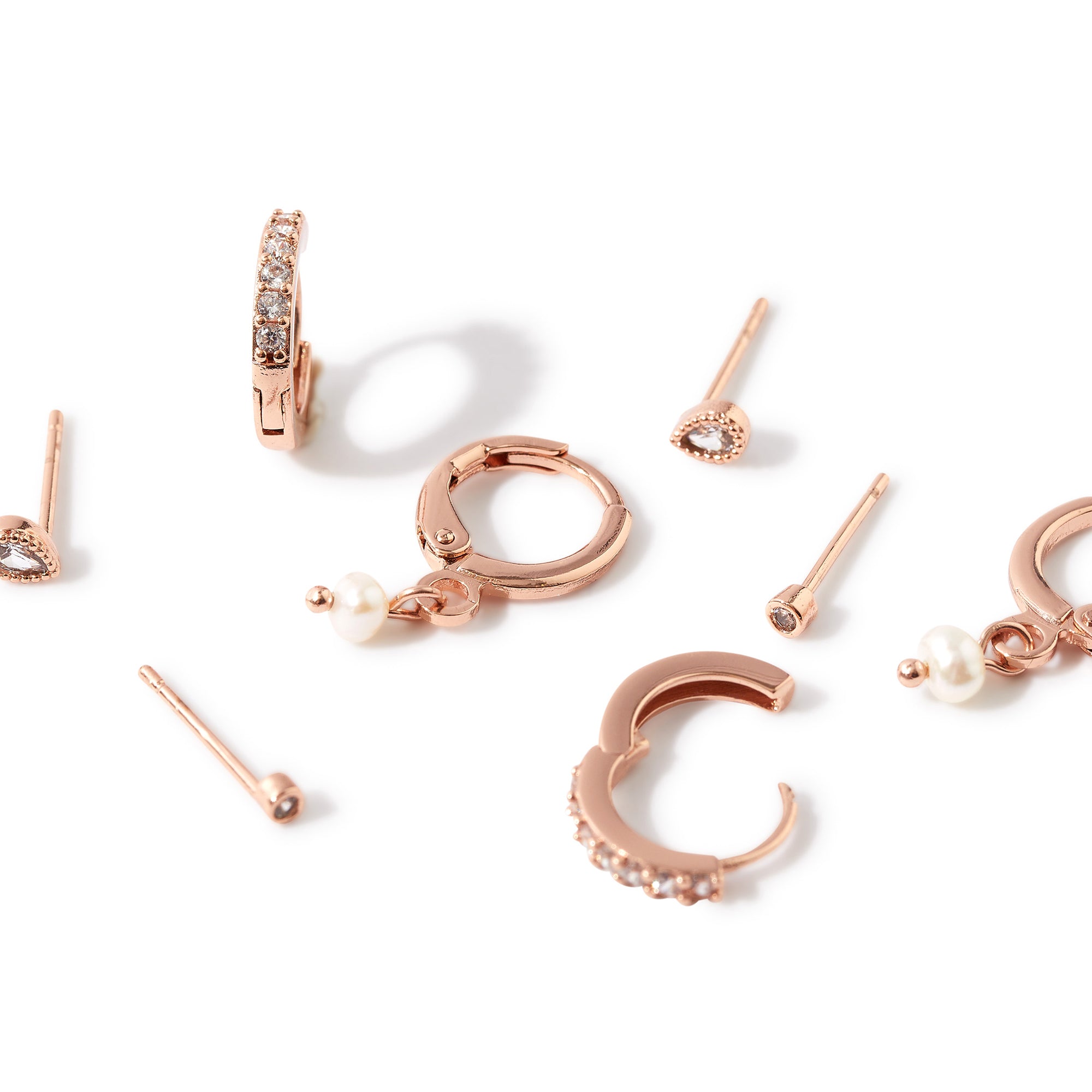 Real Gold Plated 4 Pack Pearl Stud And Hoop Earring For Women By Accessorize London