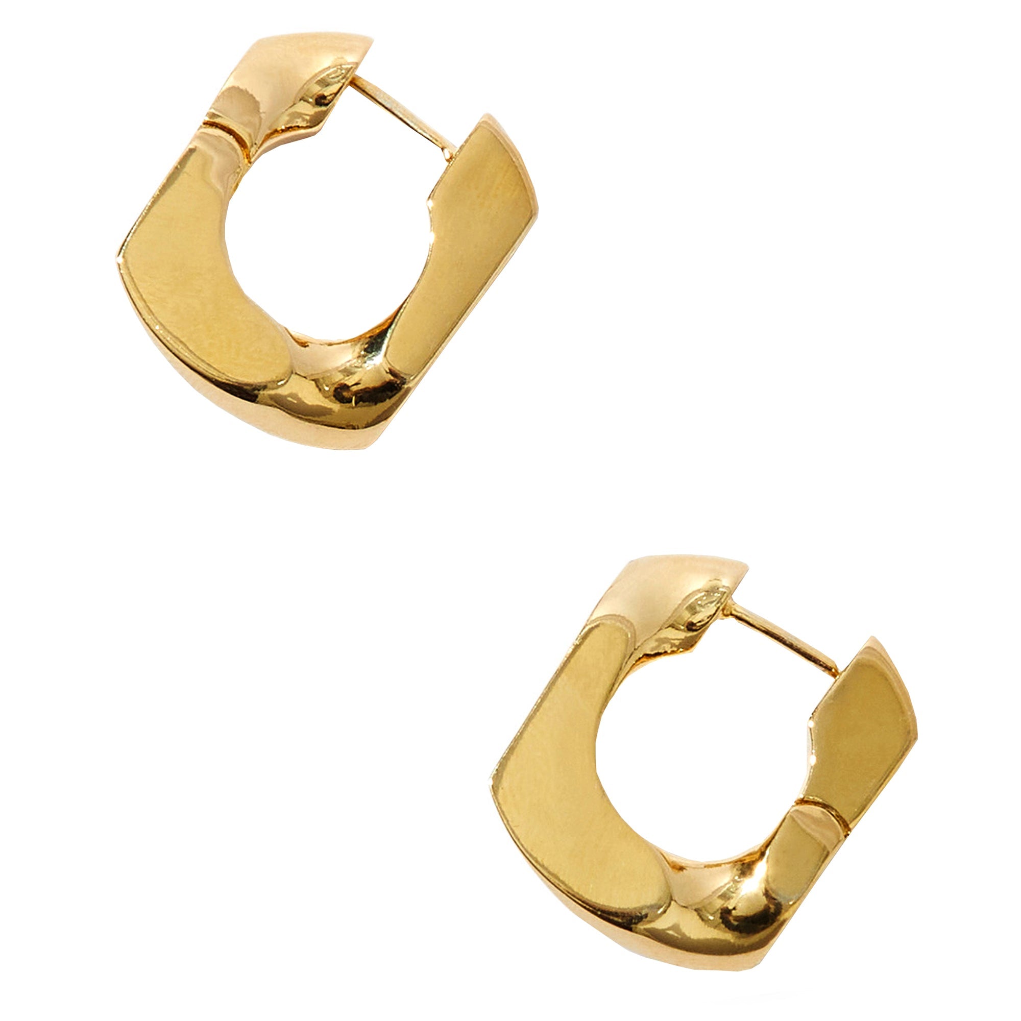 Real Gold Plated Z Limited Chunky Curb Chain Hoop Earrings For Women By Accessorize London