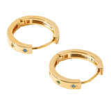 Real Gold Plated Z Rainbow Star Station Hoop Earrings For Women By Accessorize London