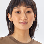 Real Gold Plated Z Pl Thin Extra Large Hoop Earring For Women By Accessorize London
