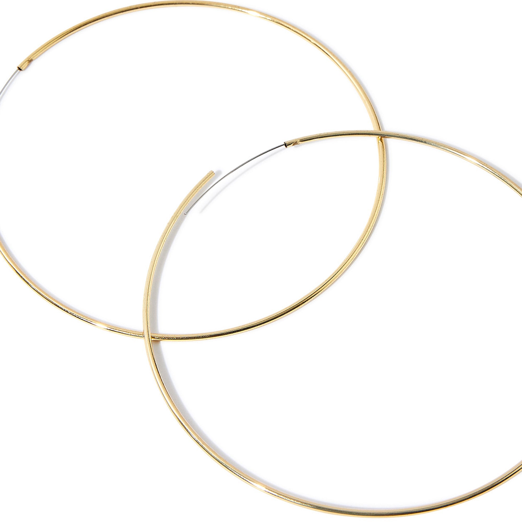 Real Gold Plated Z Thin Extra Large Hoop Earring For Women By Accessorize London