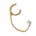Real Gold Plated Z Single Sparkle Chain Stud Earcuff Earring For Women By Accessorize London
