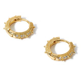 Real Gold Plated Z Sparkle Spikey Hoops Earring For Women By Accessorize London