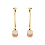 Real Gold Plated Z Healing Stone Hoops Earrings For Women By Accessorize London
