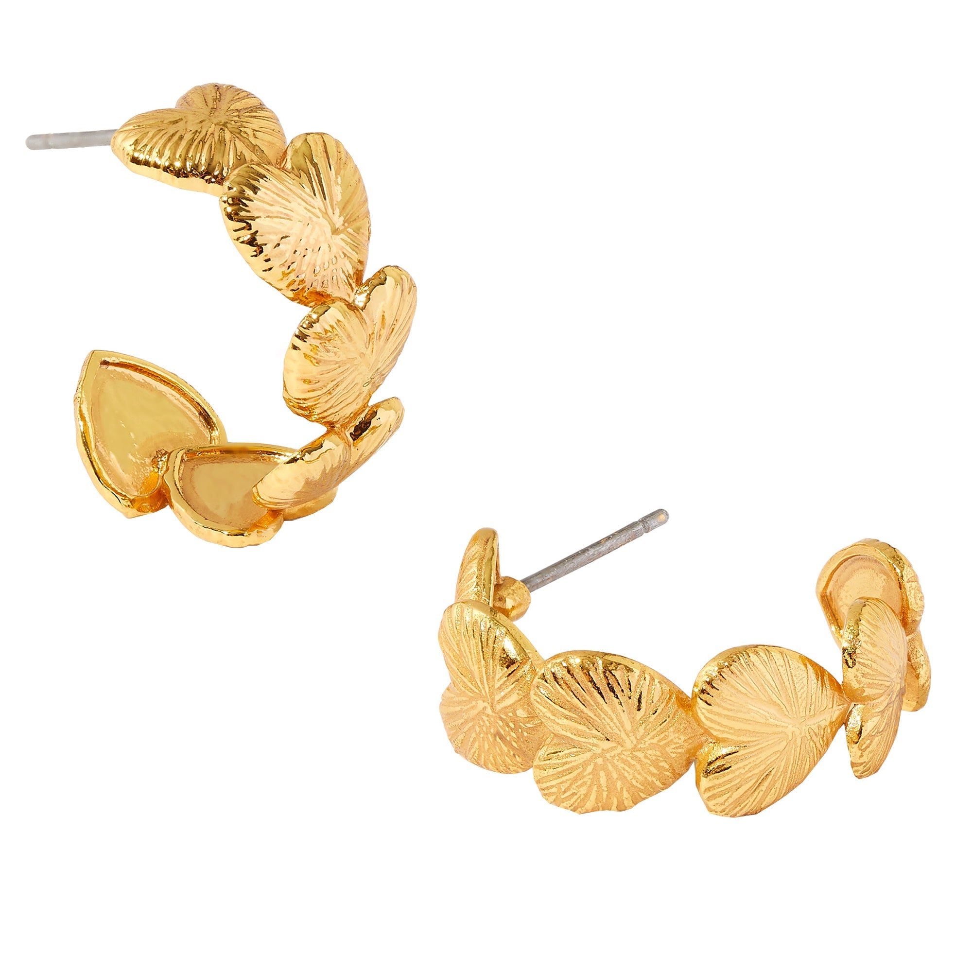 Real Gold Plated Z Grecian Heart Hoops Earrings For Women By Accessorize London