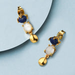 Real Gold Plated Z Grecian Stone Drop Earrings For Women By Accessorize London
