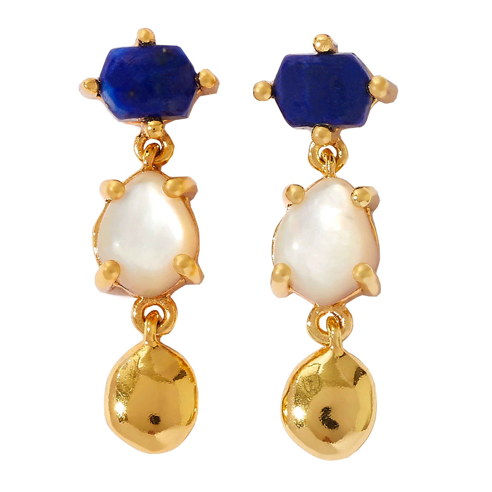 Real Gold Plated Z Grecian Stone Drop Earrings For Women By Accessorize London