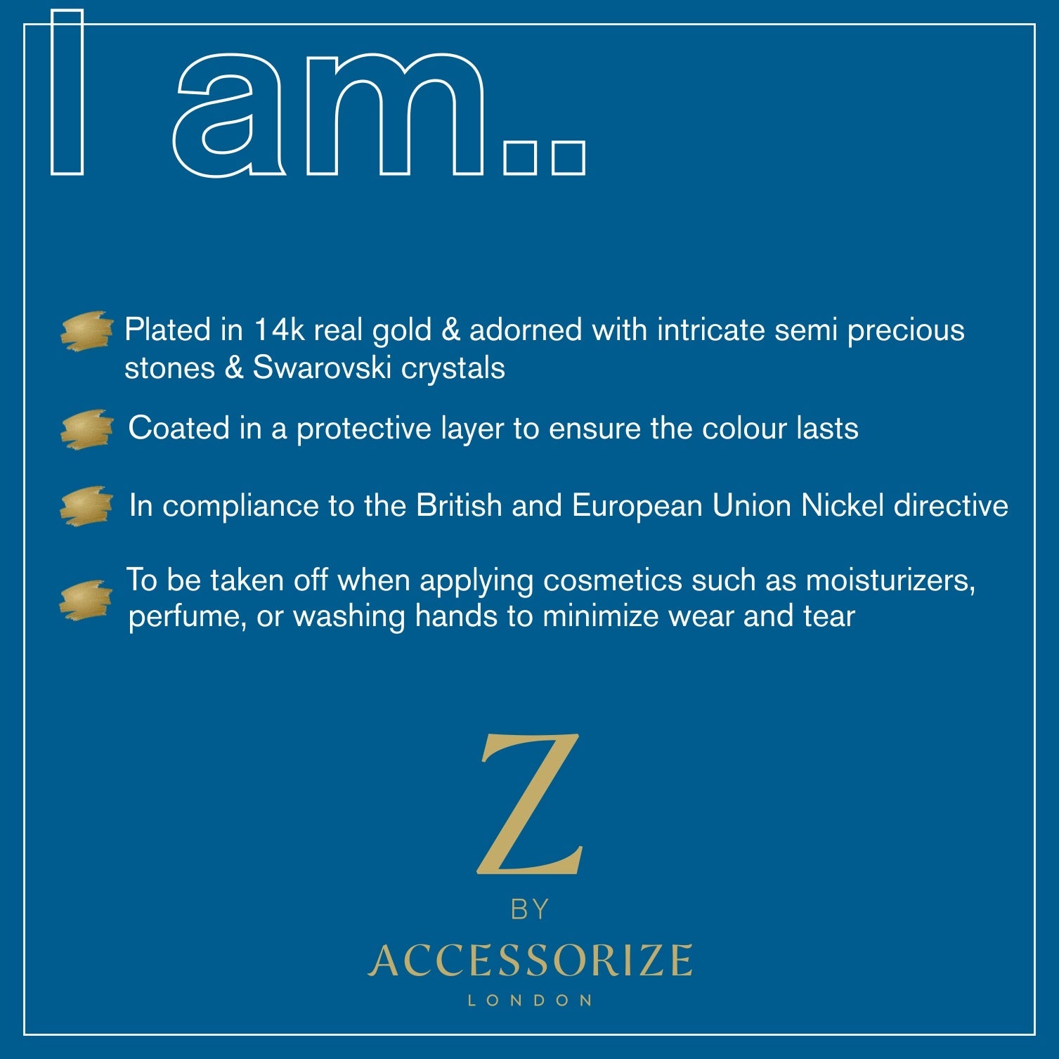 Real Gold Plated Z Star Chain Hoops Earrings For Women By Accessorize London