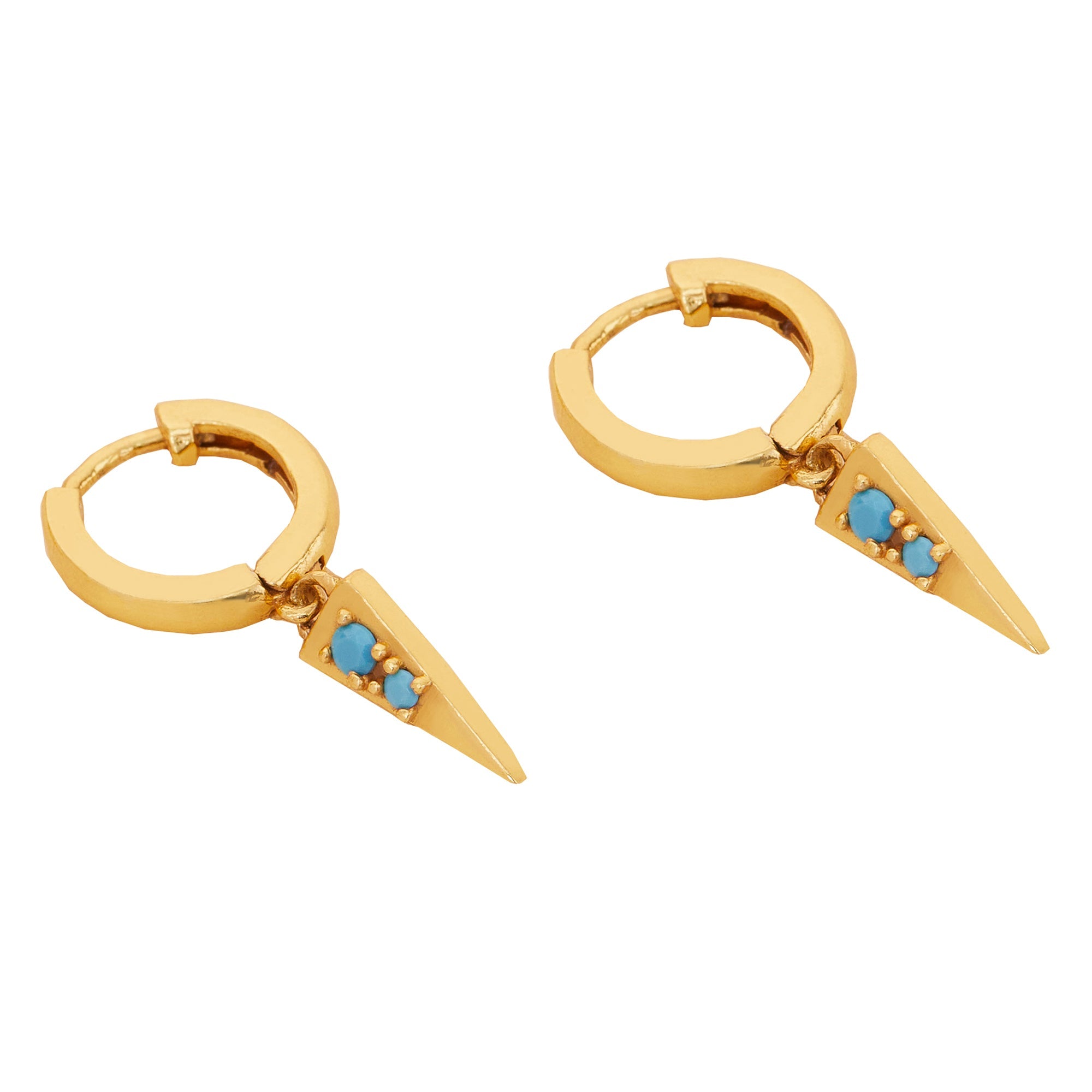Real Gold Plated Z Spike Charm Huggie Hoops Earring For Women By Accessorize London