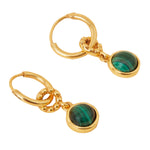 Real Gold Plated Z Heirloom Malachite Charm Earrings For Women By Accessorize London