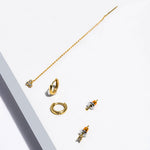 Real Gold Plated Z Set of 5 Long Threader Earring For Women By Accessorize London