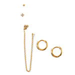 Real Gold Plated Z Set of 5 Long Threader Earring For Women By Accessorize London