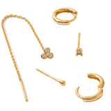 Real Gold Plated Z Set of 5 Long Threader Earring For Women By Accessorize London