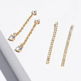 Real Gold Plated Z Set of 2 Long Earring For Women By Accessorize London