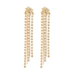 Real Gold Plated Z Limited Star Sparkle Long Earrings For Women By Accessorize London