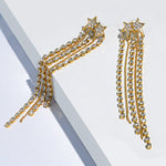 Real Gold Plated Z Limited Star Sparkle Long Earrings For Women By Accessorize London