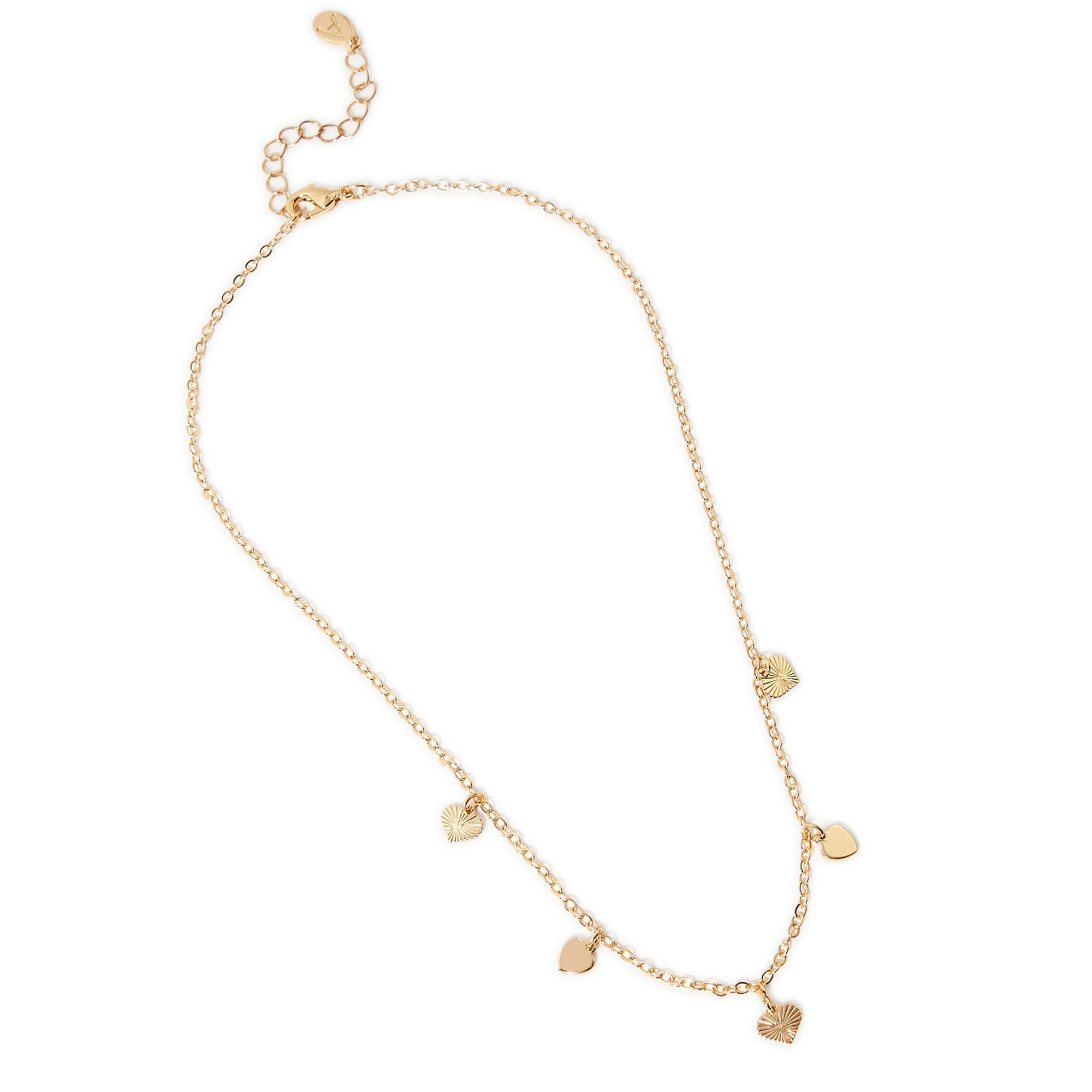 Accessorize London Women's Gold Heart Station Necklace