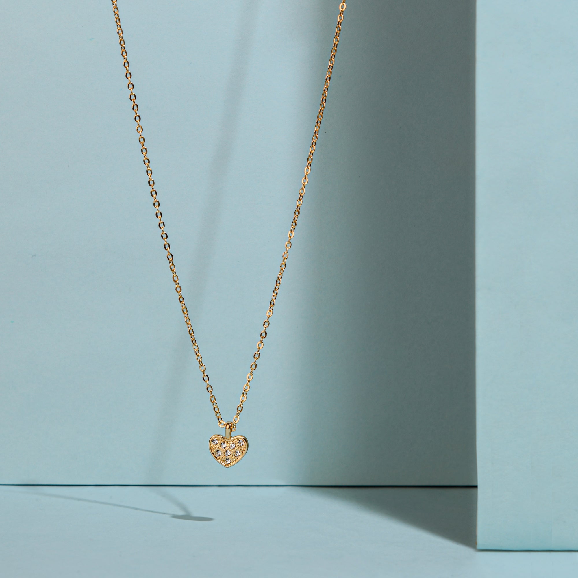 Accessorize London Women'S Gold Pave Heart Short Pendant Necklace