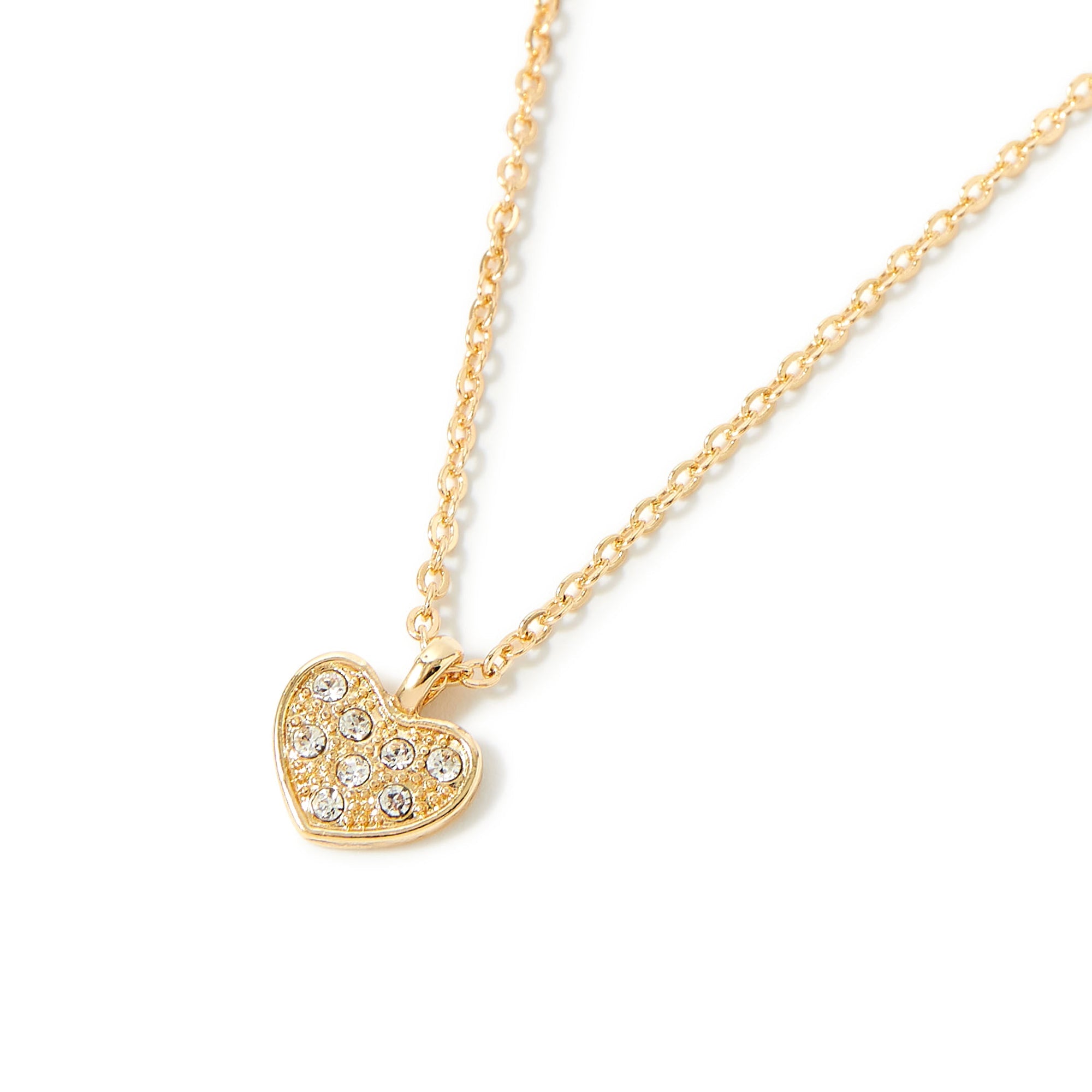 Accessorize London Women'S Gold Pave Heart Short Pendant Necklace