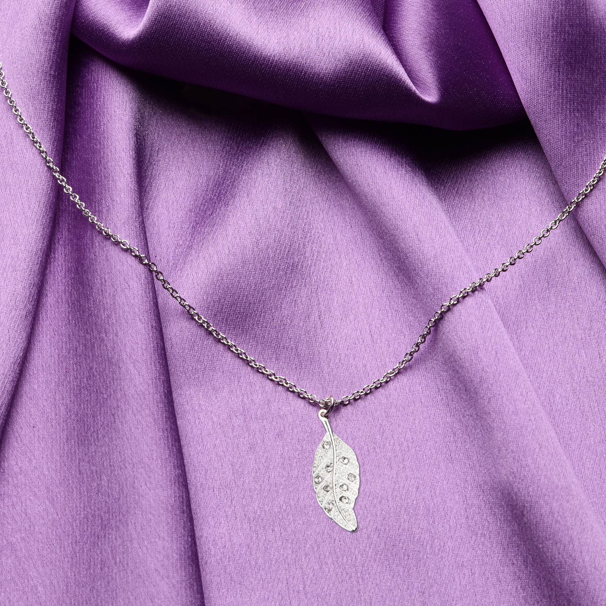 Accessorize London Women'S Crystal Leaf Pave Pendant Necklace