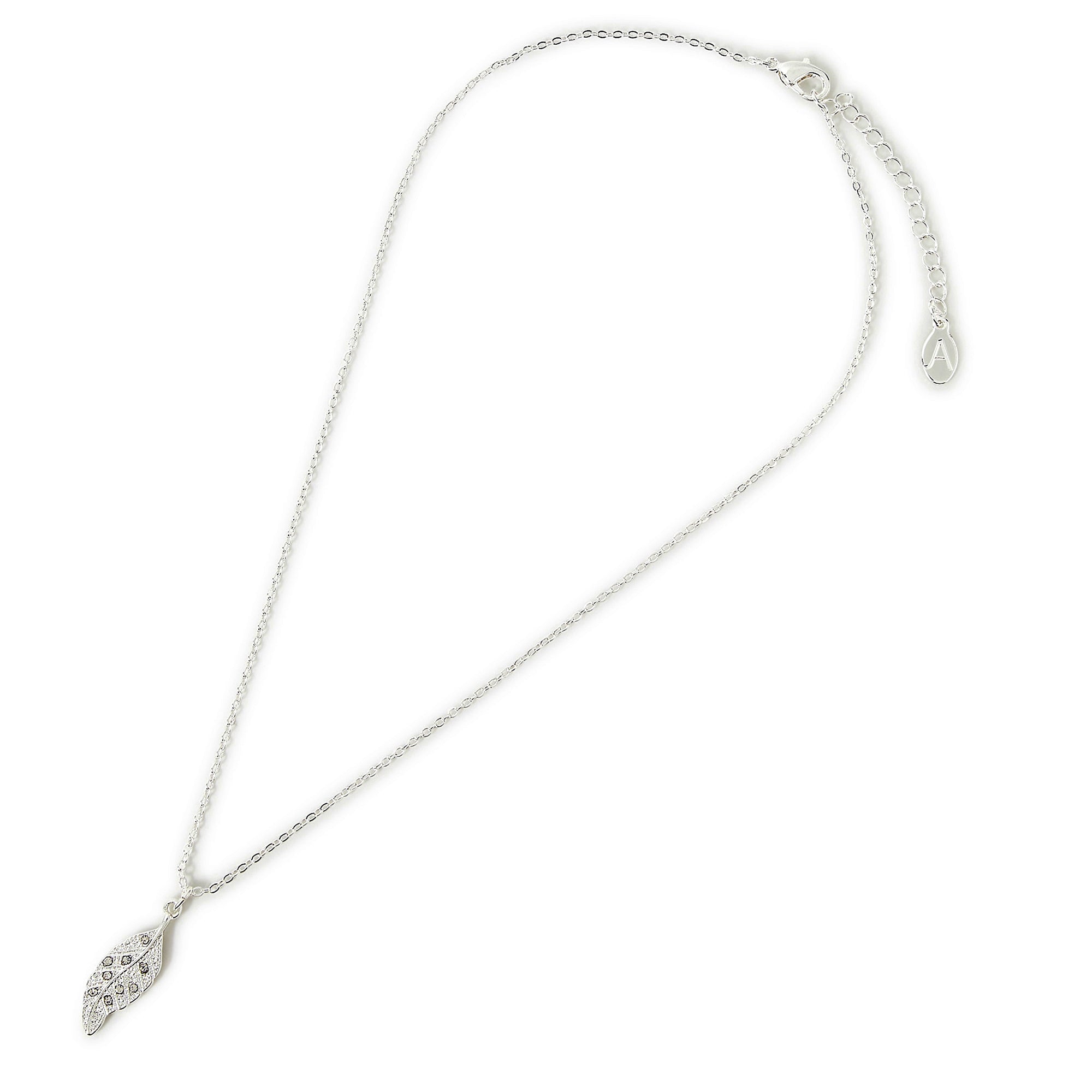Accessorize London Women'S Crystal Leaf Pave Pendant Necklace