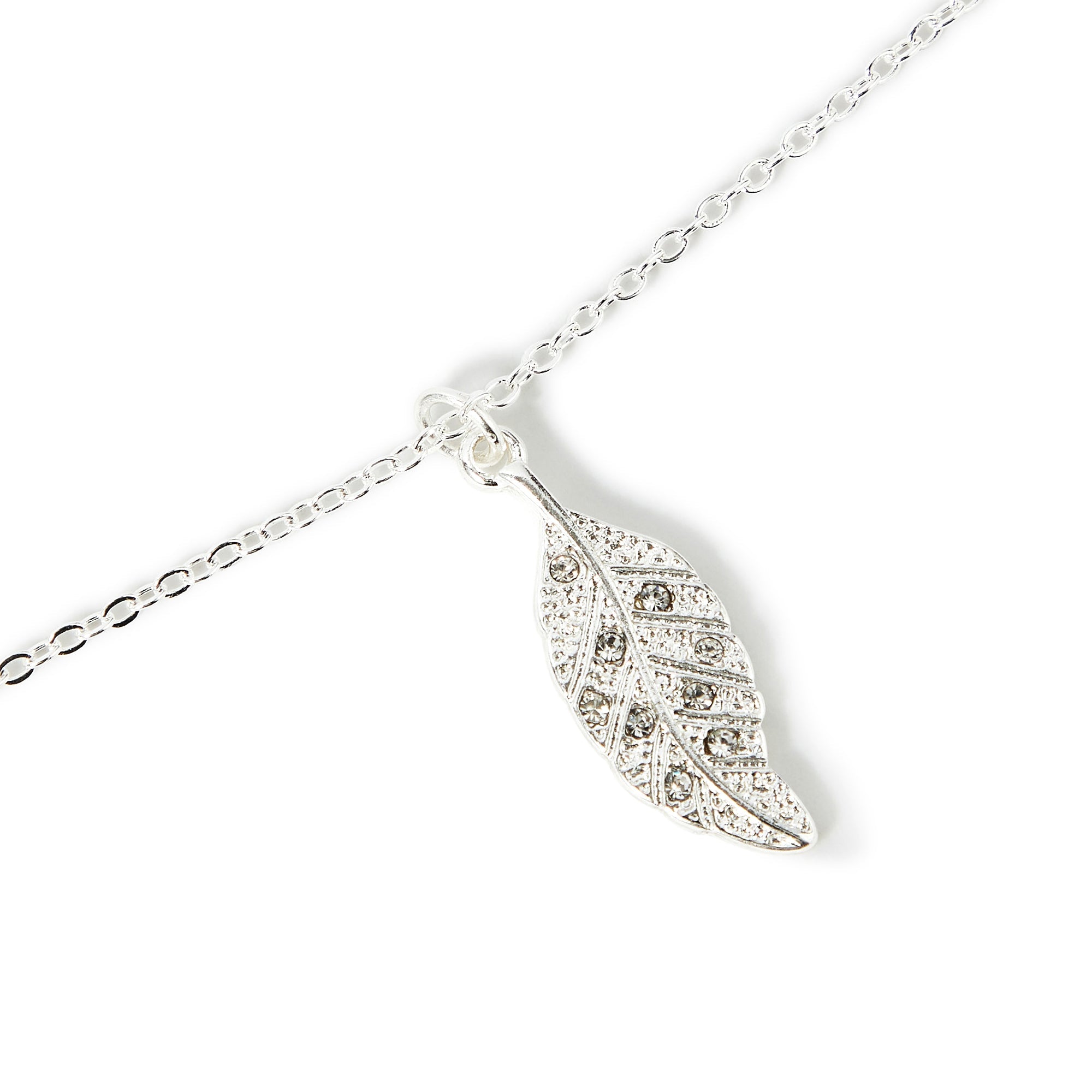 Accessorize London Women'S Crystal Leaf Pave Pendant Necklace