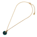 Accessorize London Women's Green Willow Resin Disc Short Pendant Necklace