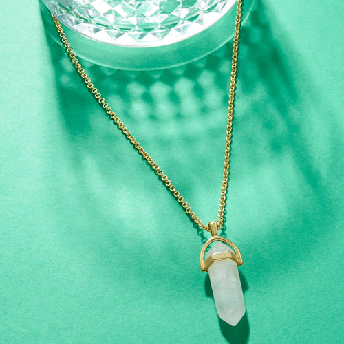 Accessorize London Women's Pink Celestial Stone Pendant Necklace