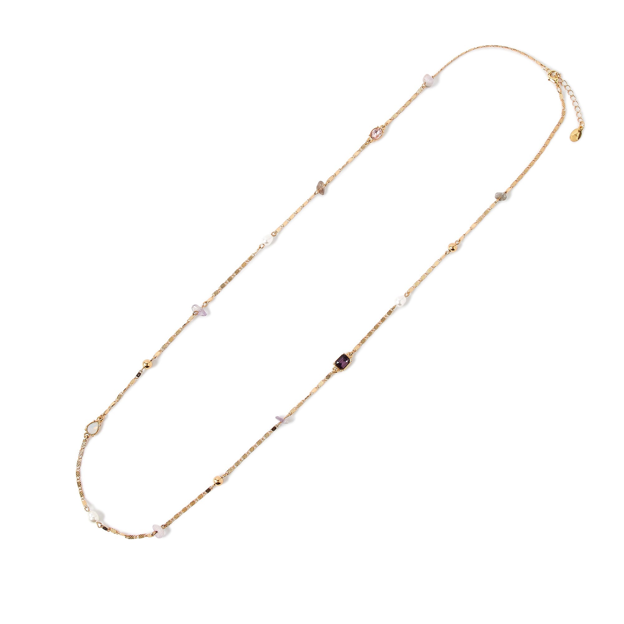 Accessorize London Women's Multi Celestial Beaded Stones Rope Necklace