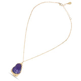 Accessorize London Women's Purple Celestial Statement Stone Slice Pendant Necklace